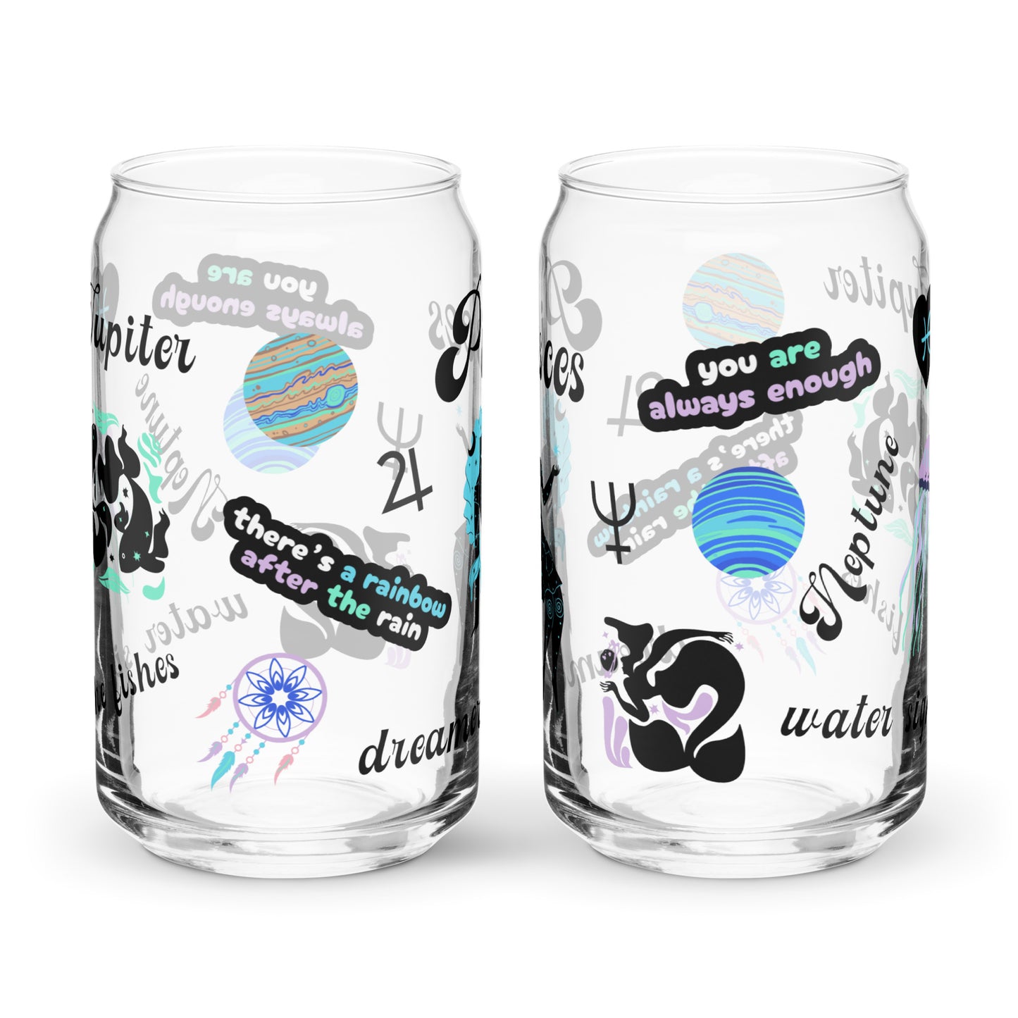 Pisces 'Sip & Fish' Mason Glass
