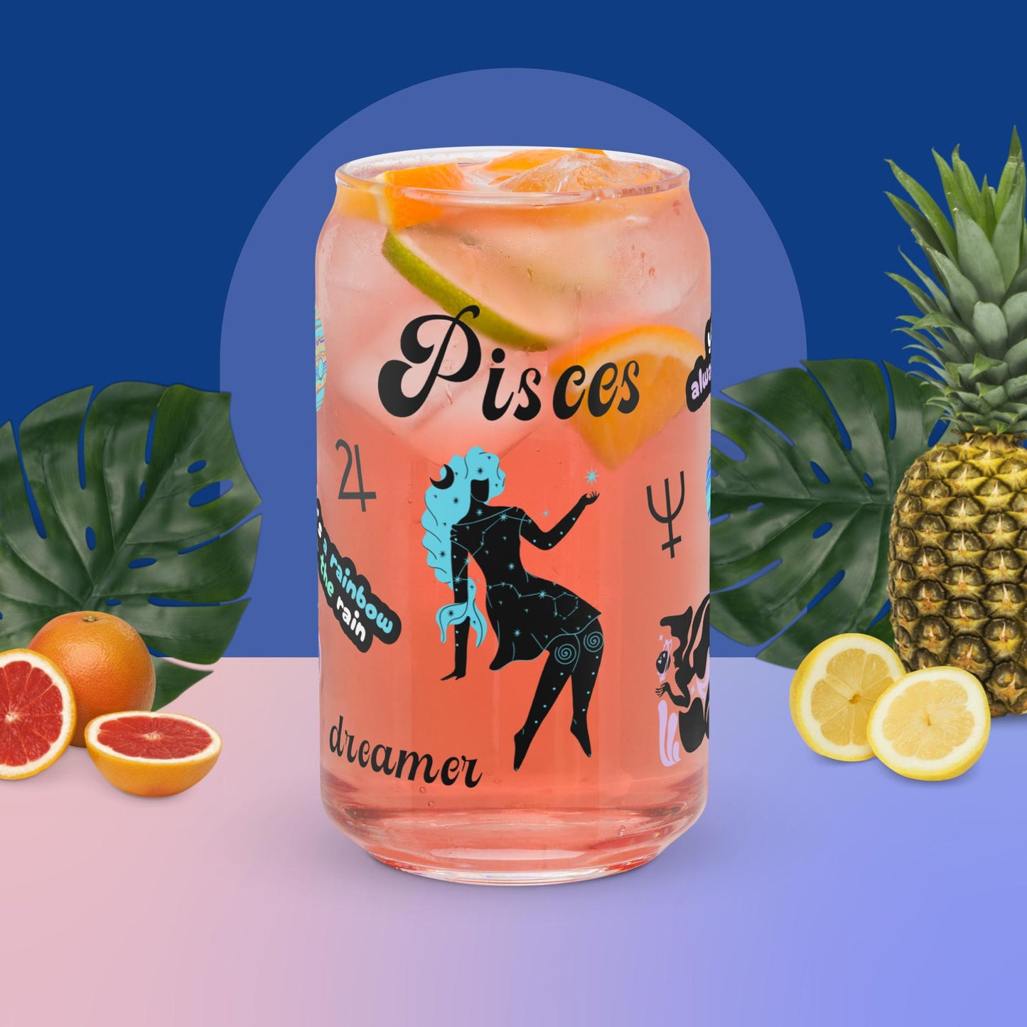 Pisces 'Sip & Fish' Mason Glass