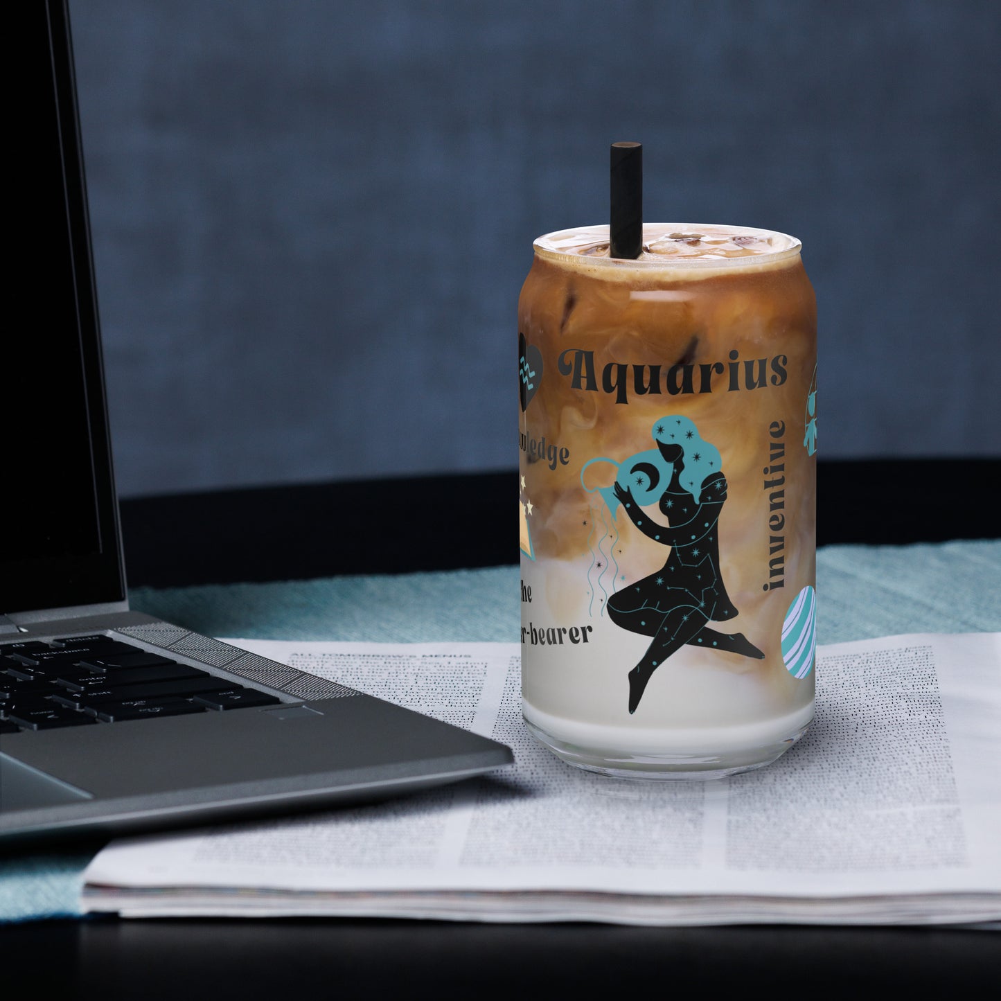 Aquarius Aesthetic Ale Mason Glass