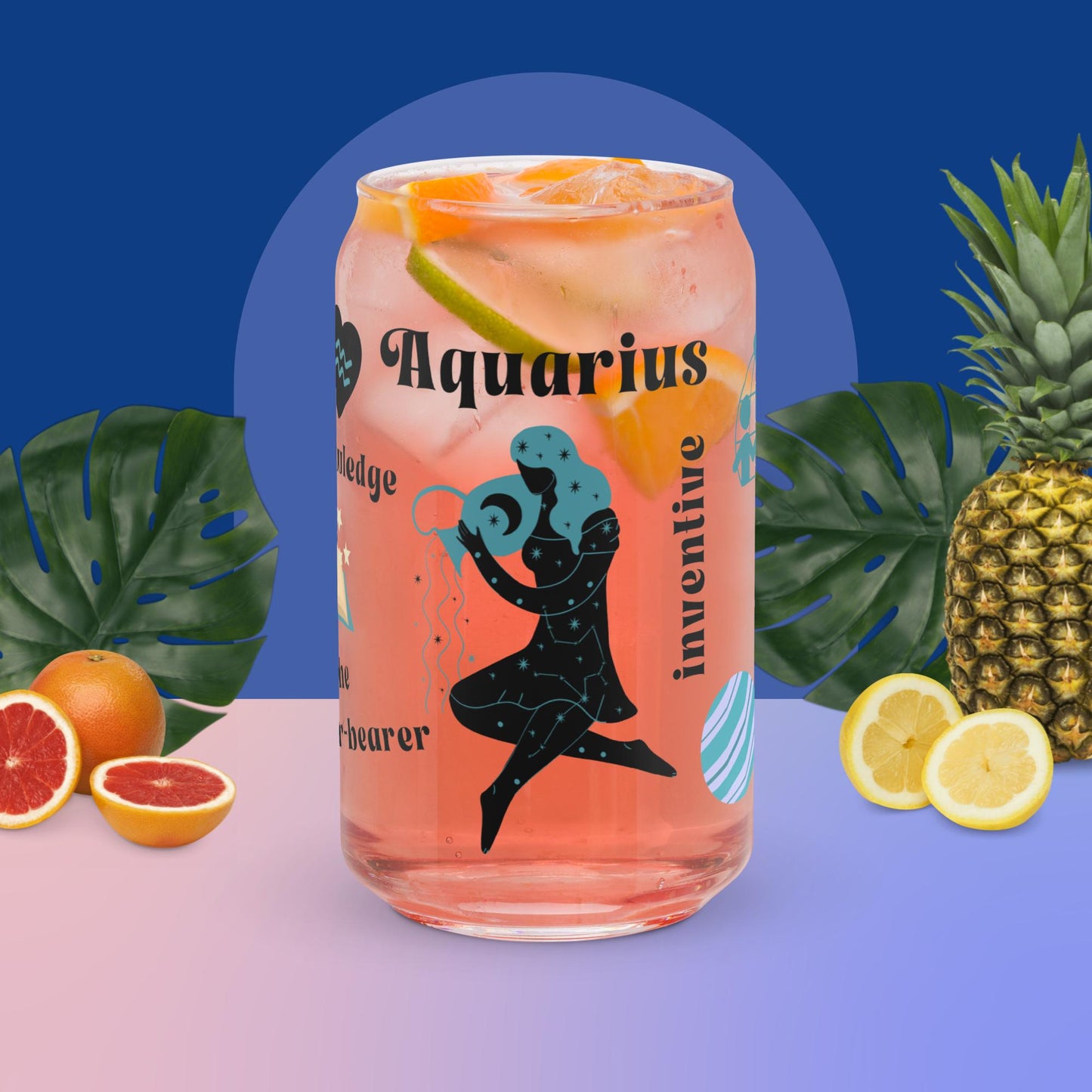 Aquarius Aesthetic Ale Mason Glass